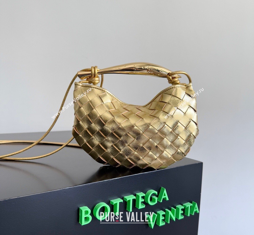 Bottega Veneta Mini Sardine Bag in Intrecciato Leather New Gold 2026 744267 (YX-260402002)