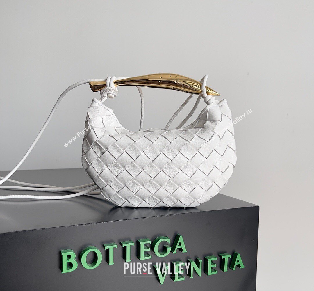 Bottega Veneta Mini Sardine Bag in Intrecciato Leather White 2026 744267 (YX-260402014)