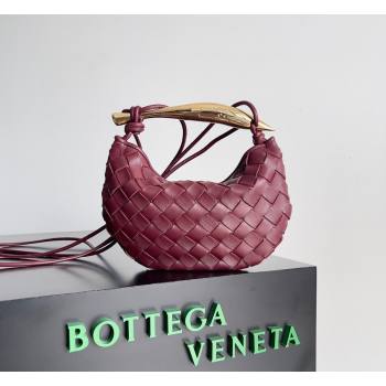 Bottega Veneta Mini Sardine Bag in Intrecciato Leather Burgundy 2026 744267 (YX-260402015)