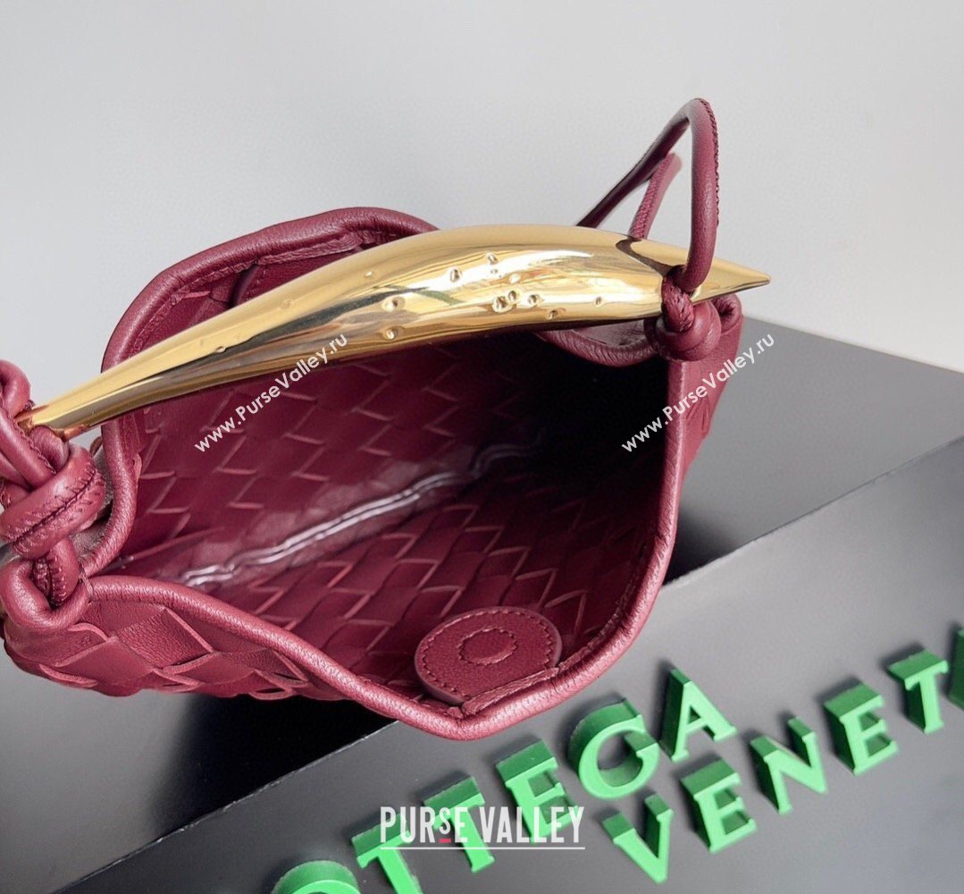 Bottega Veneta Mini Sardine Bag in Intrecciato Leather Burgundy 2026 744267 (YX-260402015)