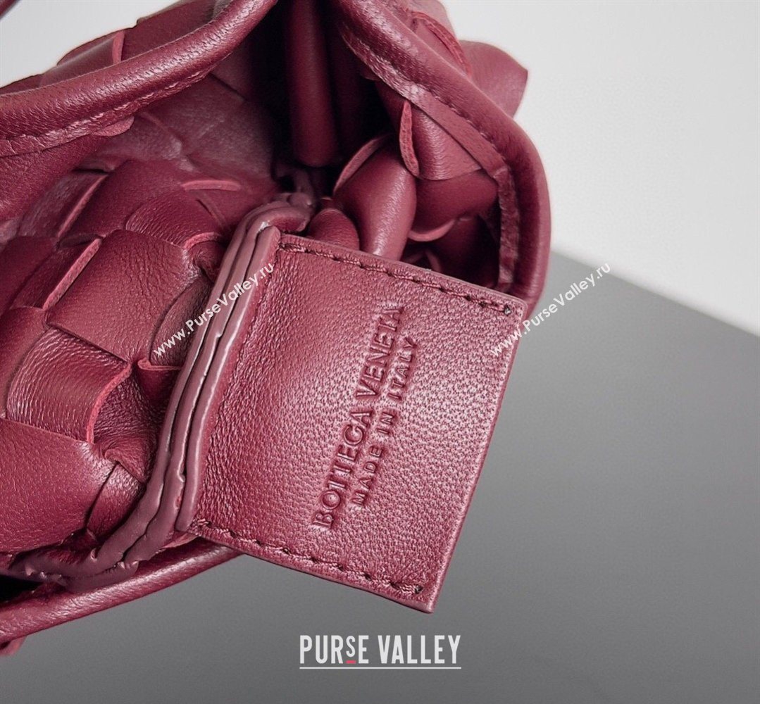 Bottega Veneta Mini Sardine Bag in Intrecciato Leather Burgundy 2026 744267 (YX-260402015)