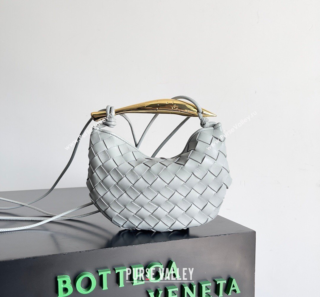 Bottega Veneta Mini Sardine Bag in Intrecciato Leather Agate Grey 2026 744267 (YX-260402016)