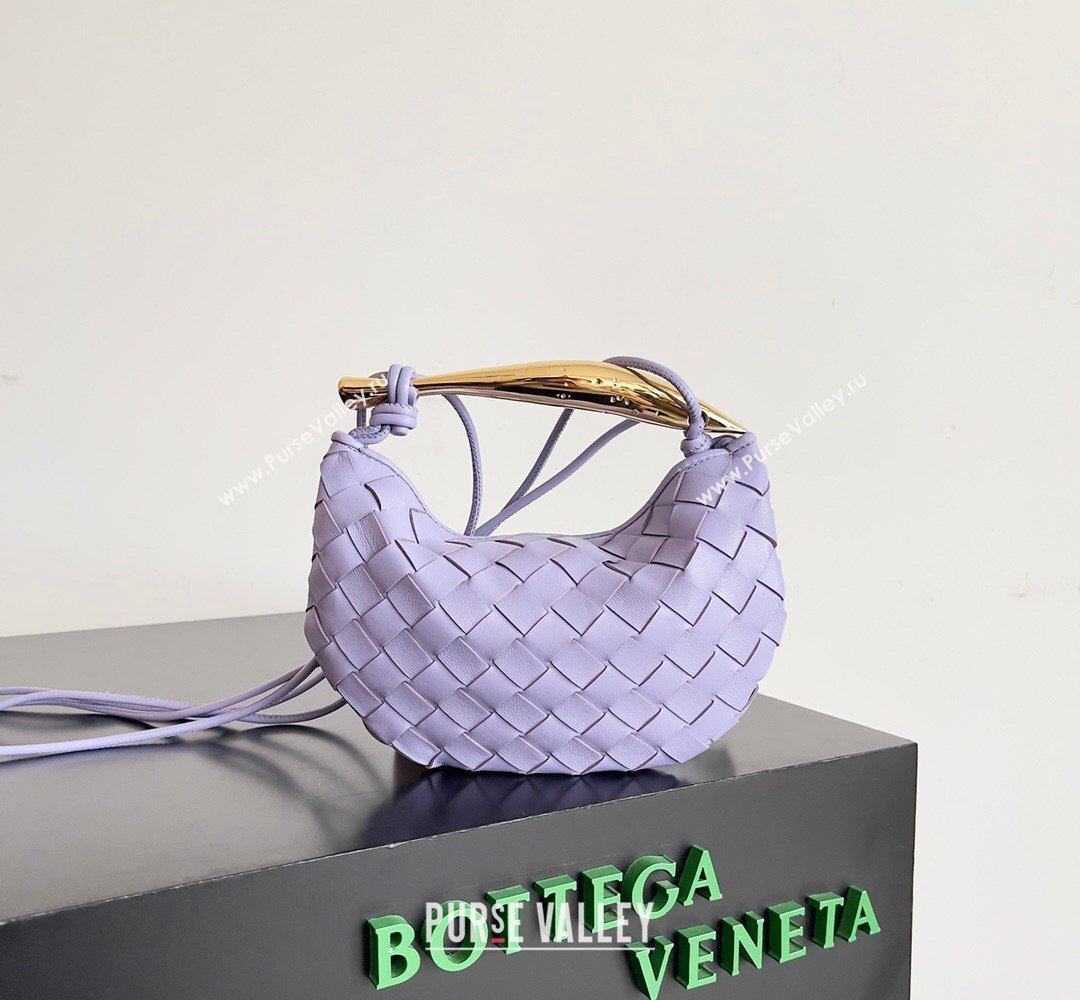 Bottega Veneta Mini Sardine Bag in Intrecciato Leather Lavender Purple 2026 744267 (YX-260402017)