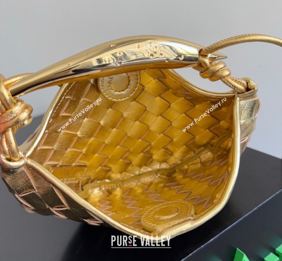 Bottega Veneta Mini Sardine Bag in Intrecciato Leather New Gold 2026 744267 (YX-260402002)