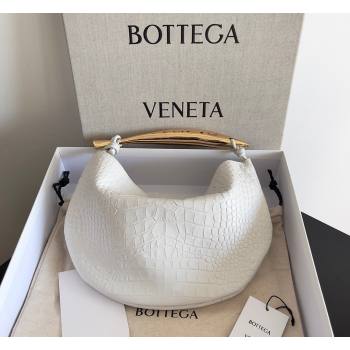 Bottega Veneta Sardine bag in Crocodile Embossed Leather White 2026 754657 (YX-260402021)