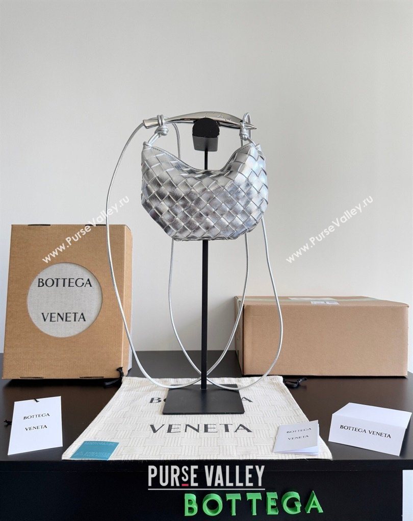 Bottega Veneta Mini Sardine Bag in Intrecciato Leather New Silver 2026 744267 (YX-260402001)