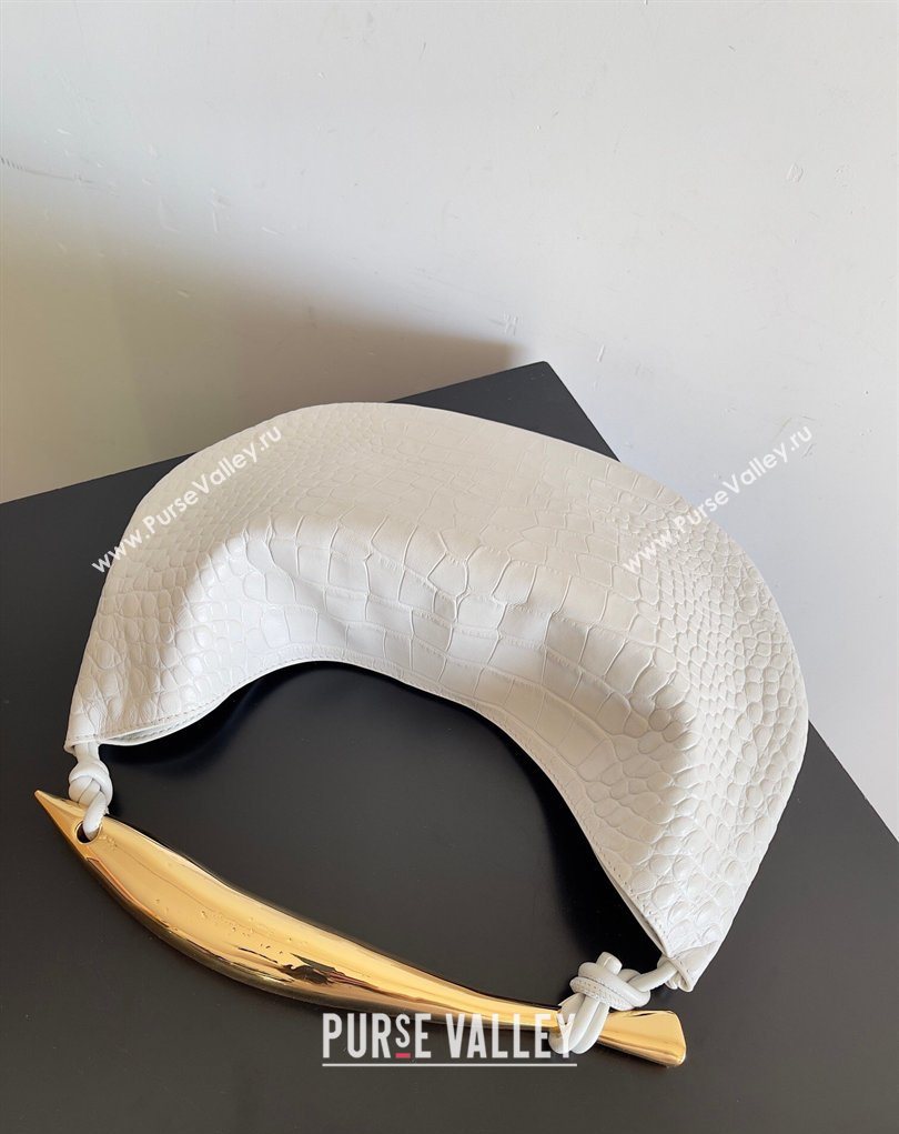 Bottega Veneta Sardine bag in Crocodile Embossed Leather White 2026 754657 (YX-260402021)