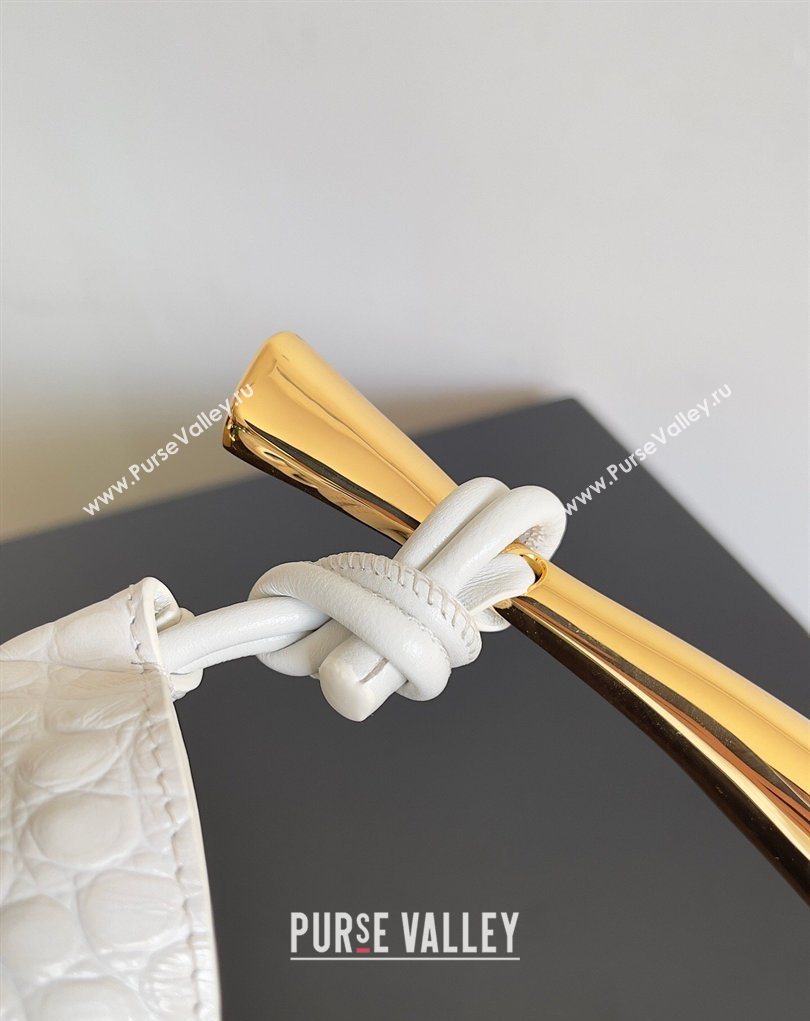 Bottega Veneta Sardine bag in Crocodile Embossed Leather White 2026 754657 (YX-260402021)