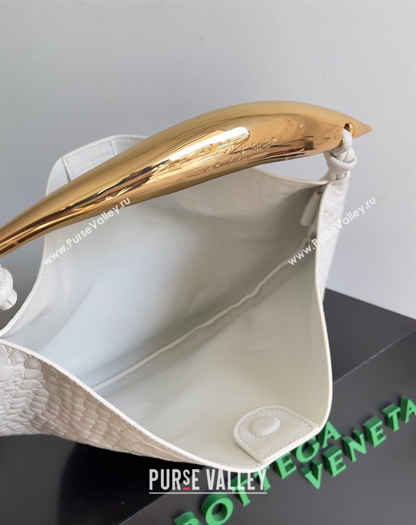 Bottega Veneta Sardine bag in Crocodile Embossed Leather White 2026 754657 (YX-260402021)