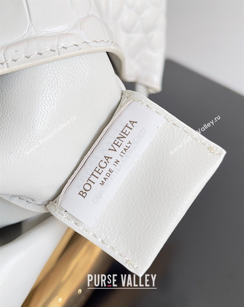 Bottega Veneta Sardine bag in Crocodile Embossed Leather White 2026 754657 (YX-260402021)