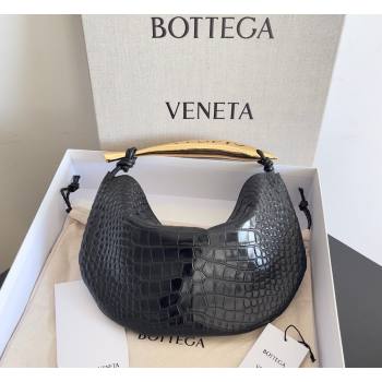 Bottega Veneta Sardine bag in Crocodile Embossed Leather Black 2026 754657 (YX-260402022)