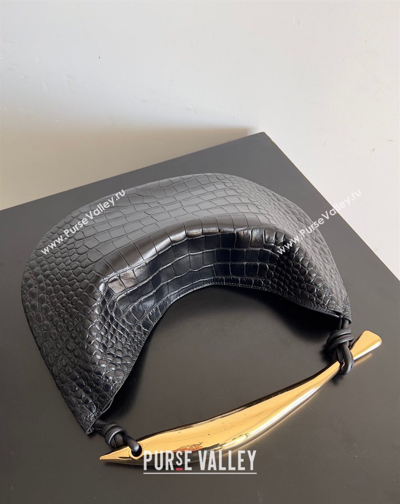 Bottega Veneta Sardine bag in Crocodile Embossed Leather Black 2026 754657 (YX-260402022)