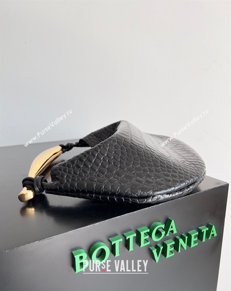 Bottega Veneta Sardine bag in Crocodile Embossed Leather Black 2026 754657 (YX-260402022)