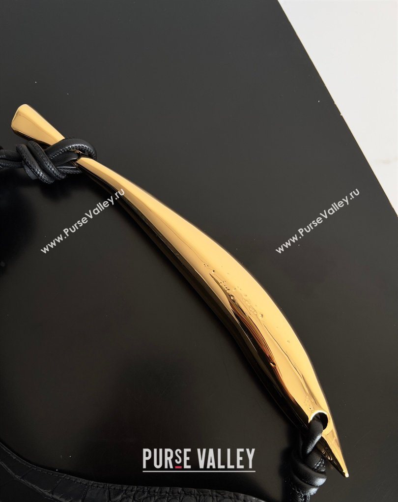 Bottega Veneta Sardine bag in Crocodile Embossed Leather Black 2026 754657 (YX-260402022)