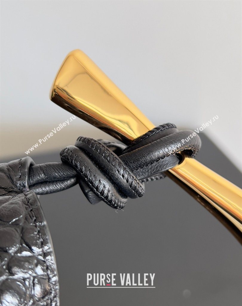Bottega Veneta Sardine bag in Crocodile Embossed Leather Black 2026 754657 (YX-260402022)