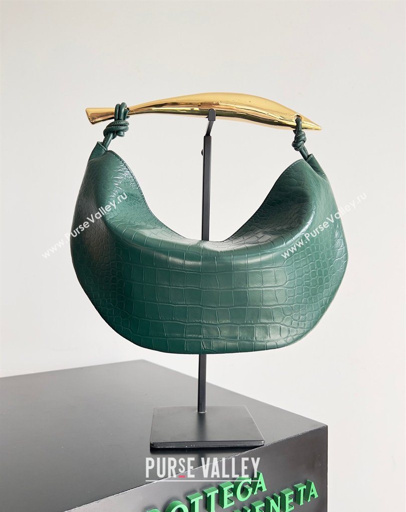Bottega Veneta Sardine bag in Crocodile Embossed Leather Emerald Green 2026 754657 (YX-260402023)
