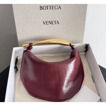 Bottega Veneta Sardine bag in Crocodile Embossed Leather Burgundy 2026 754657 (YX-260402024)