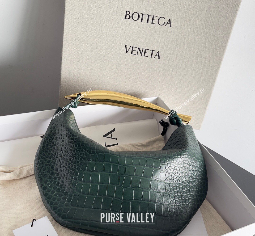 Bottega Veneta Sardine bag in Crocodile Embossed Leather Dark Green 2026 754657 (YX-260402025)