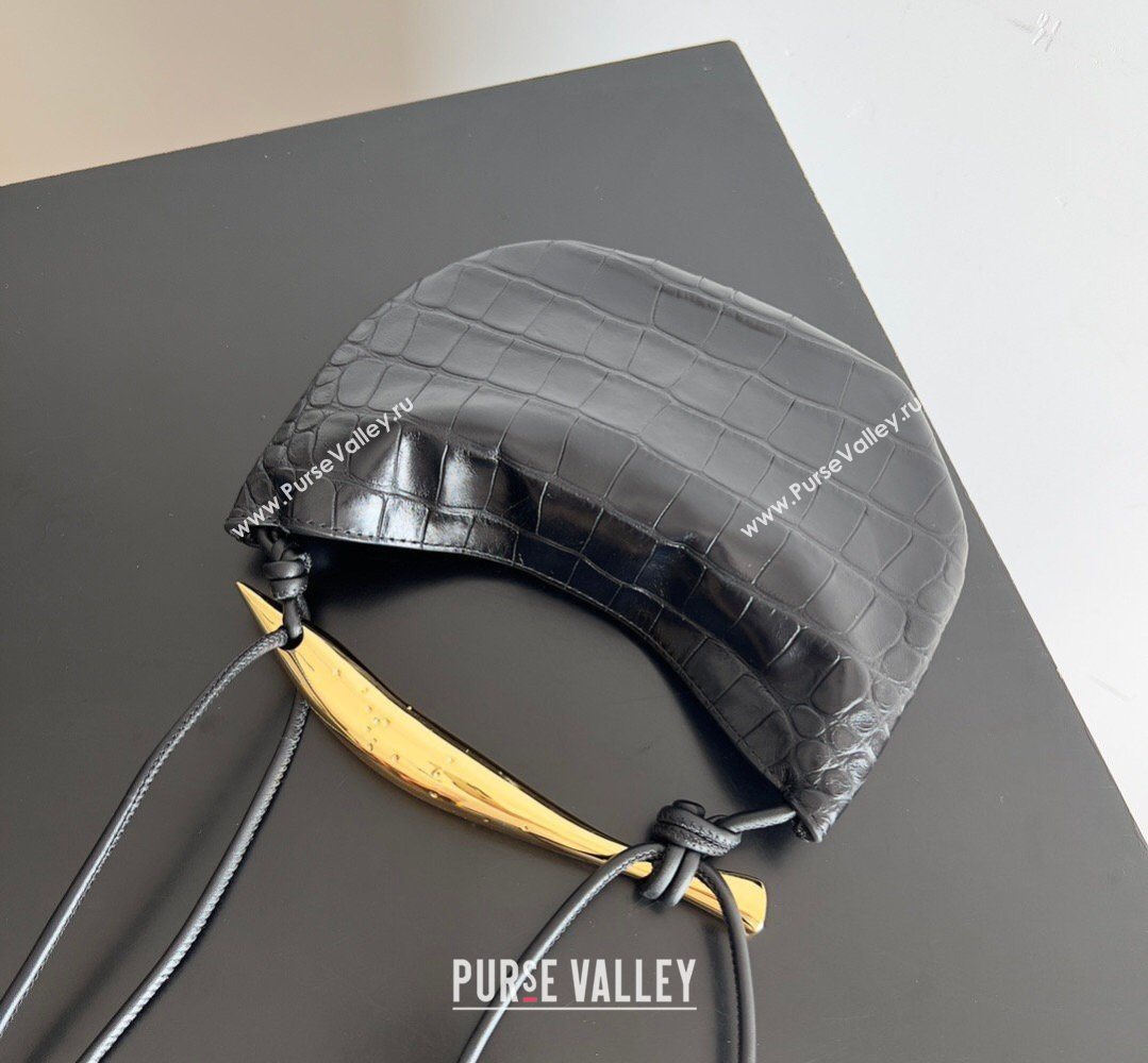 Bottega Veneta Mini Sardine Bag in Crocodile Embossed Leather Black 2026 744267 (YX-260402003)