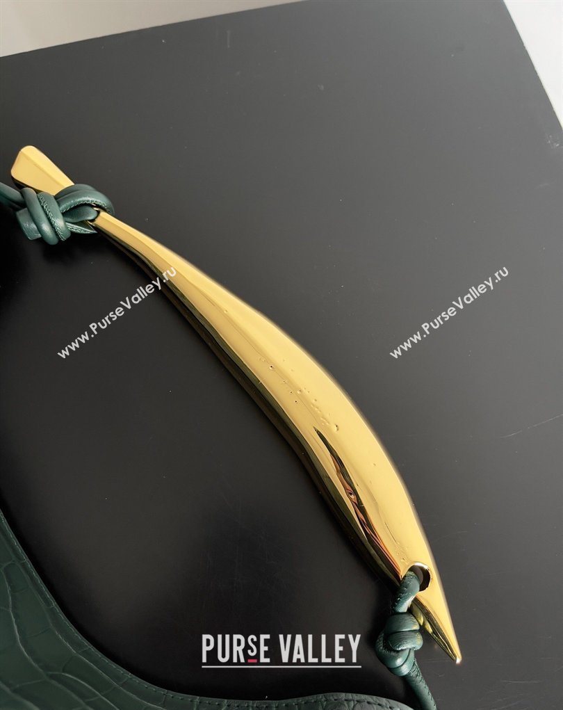 Bottega Veneta Sardine bag in Crocodile Embossed Leather Dark Green 2026 754657 (YX-260402025)