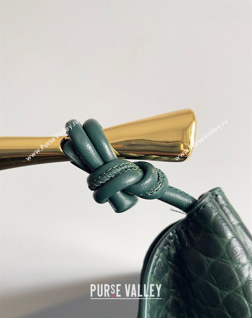 Bottega Veneta Sardine bag in Crocodile Embossed Leather Dark Green 2026 754657 (YX-260402025)