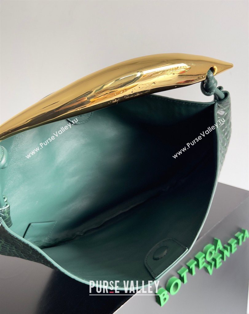 Bottega Veneta Sardine bag in Crocodile Embossed Leather Dark Green 2026 754657 (YX-260402025)
