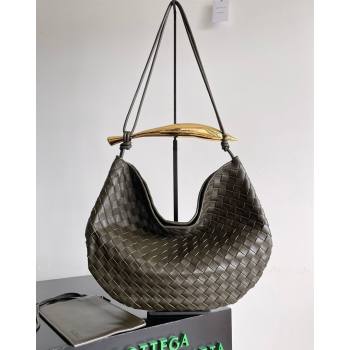 Bottega Veneta Large Sardine Bag with Strap in Intrecciato Leather Dark Khaki 2026 754988 (YX-260402026)