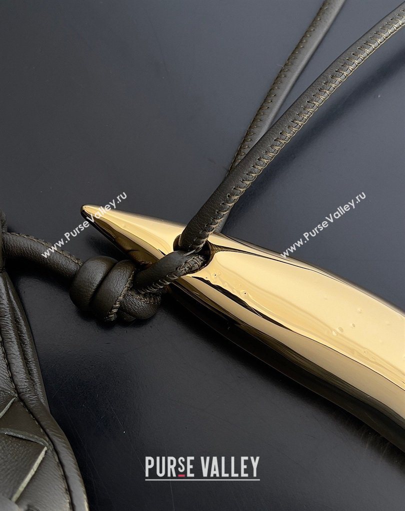 Bottega Veneta Large Sardine Bag with Strap in Intrecciato Leather Dark Khaki 2026 754988 (YX-260402026)