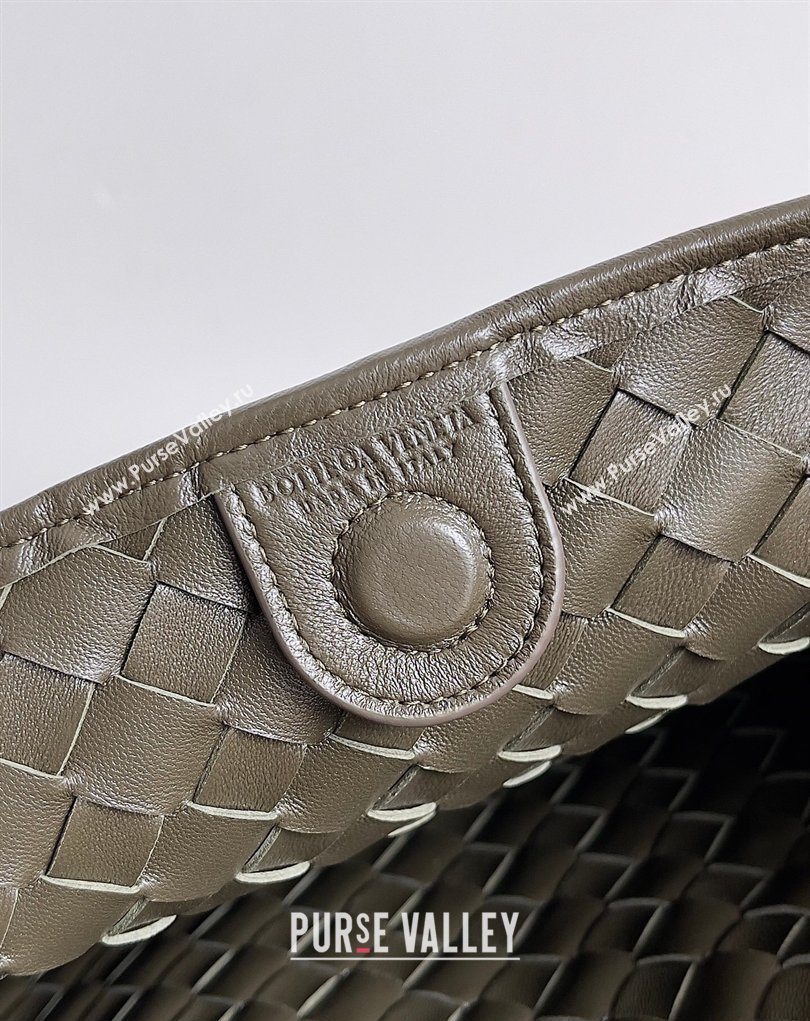 Bottega Veneta Large Sardine Bag with Strap in Intrecciato Leather Dark Khaki 2026 754988 (YX-260402026)