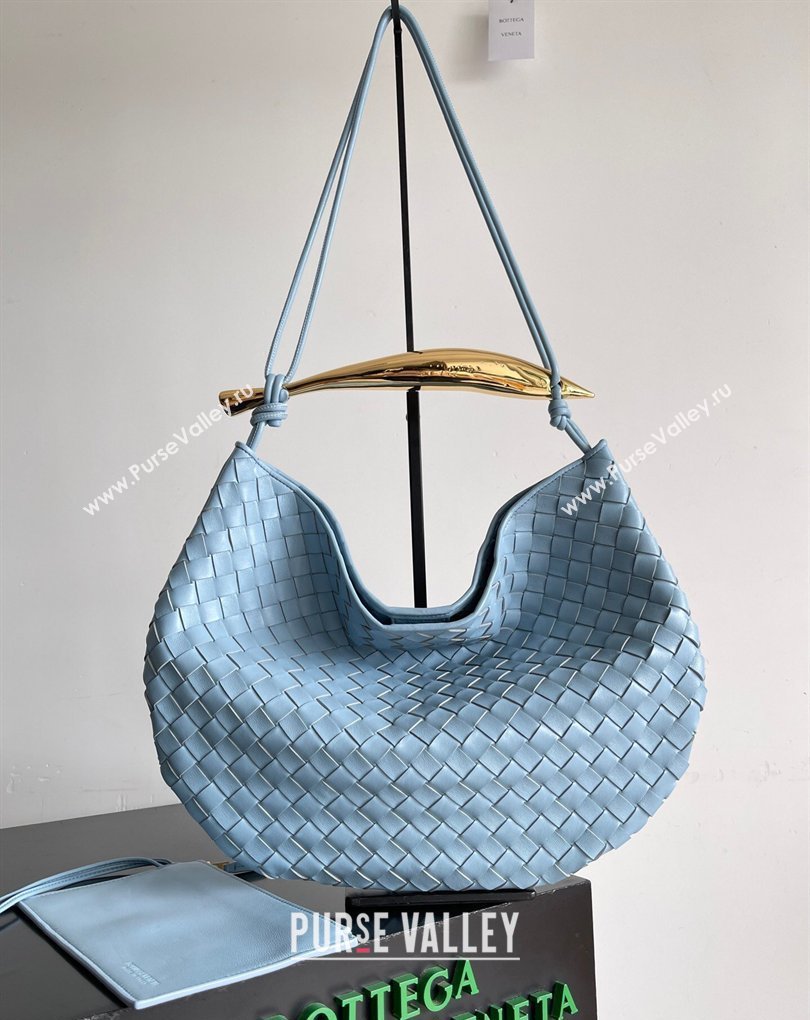 Bottega Veneta Large Sardine Bag with Strap in Intrecciato Leather Light Blue 2026 754988 (YX-260402027)