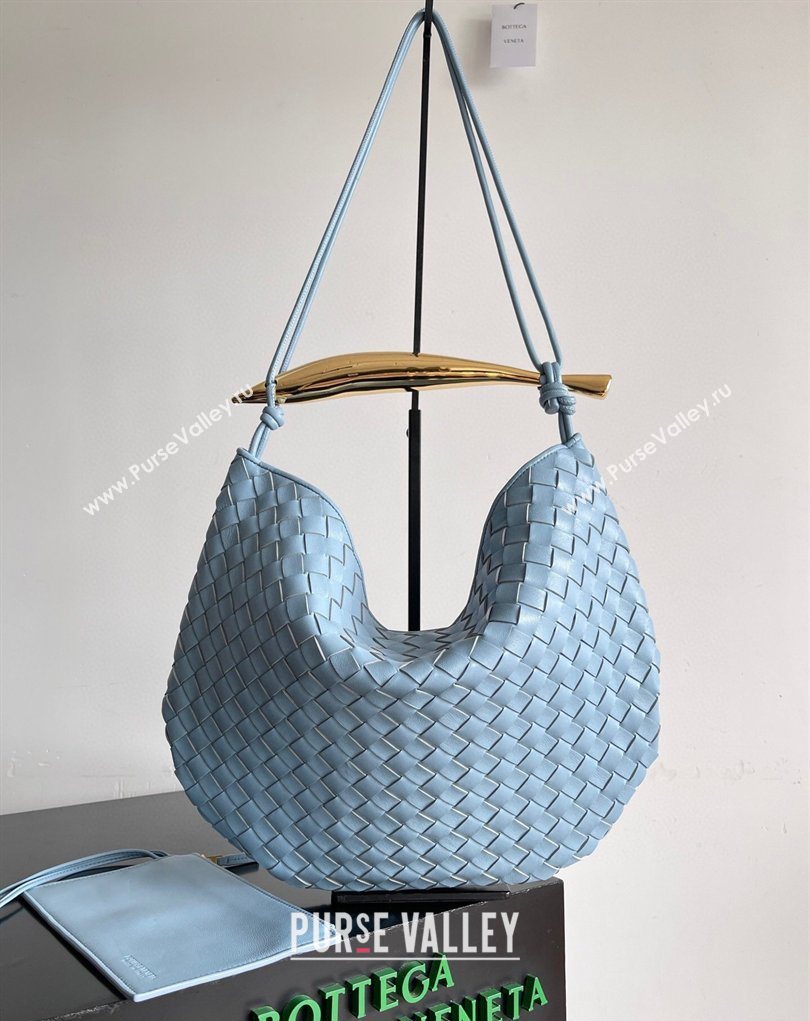 Bottega Veneta Large Sardine Bag with Strap in Intrecciato Leather Light Blue 2026 754988 (YX-260402027)