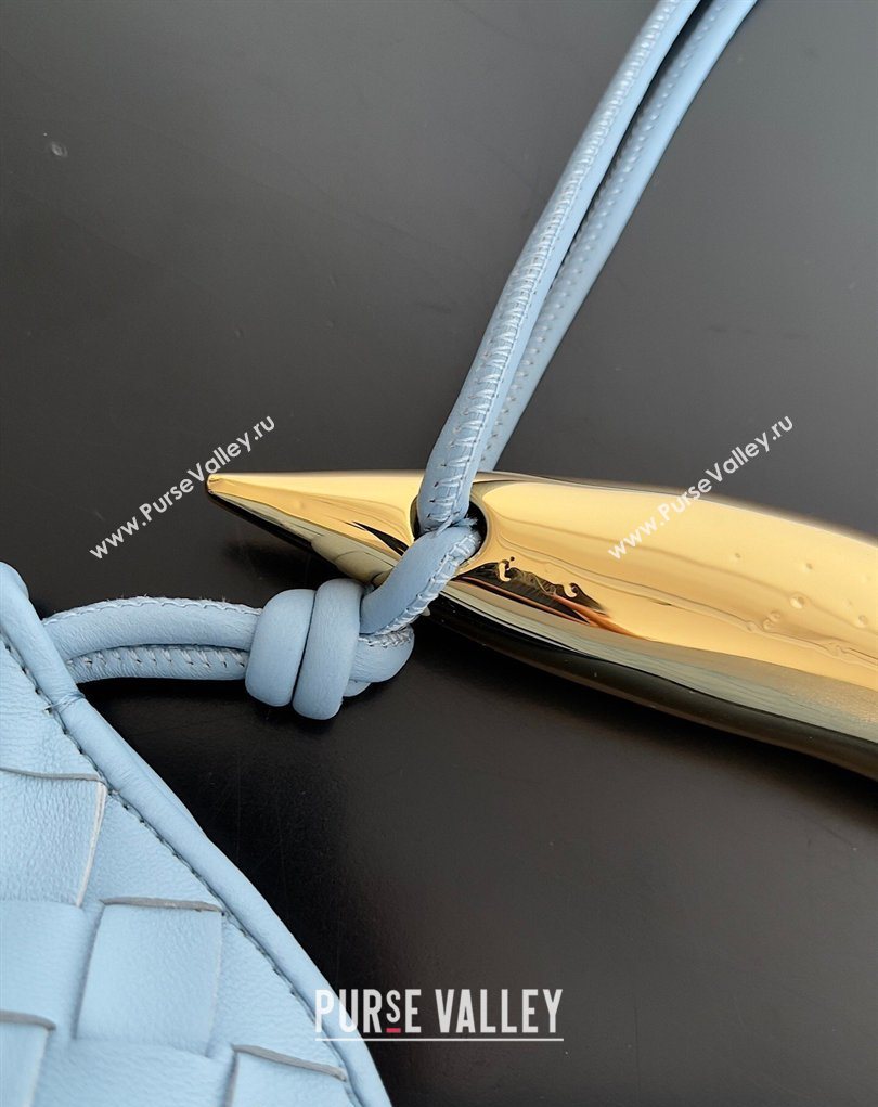 Bottega Veneta Large Sardine Bag with Strap in Intrecciato Leather Light Blue 2026 754988 (YX-260402027)