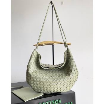 Bottega Veneta Large Sardine Bag with Strap in Intrecciato Leather Travertine Green 2026 754988 (YX-260402028)