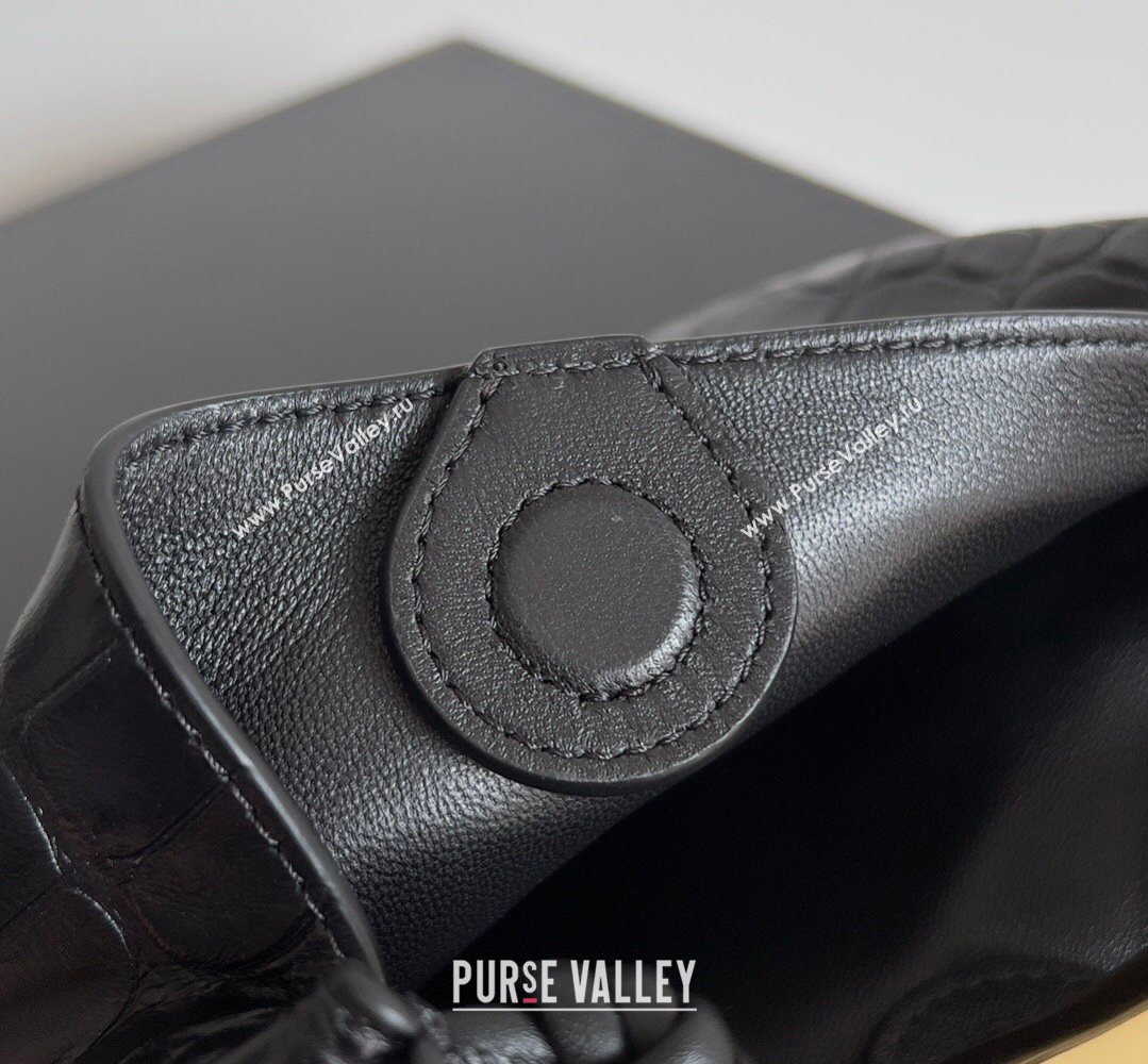 Bottega Veneta Mini Sardine Bag in Crocodile Embossed Leather Black 2026 744267 (YX-260402003)