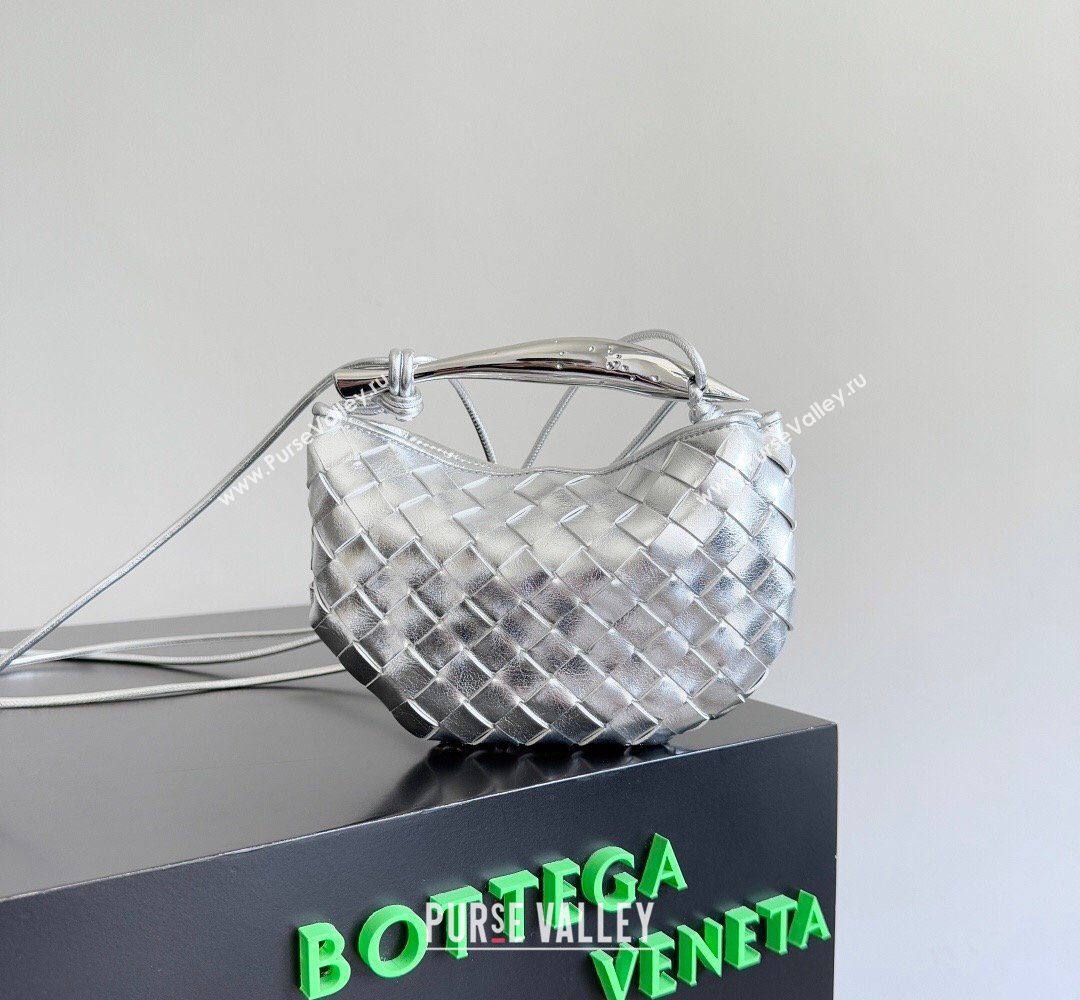 Bottega Veneta Mini Sardine Bag in Intrecciato Leather New Silver 2026 744267 (YX-260402001)