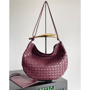 Bottega Veneta Large Sardine Bag with Strap in Intrecciato Leather Burgundy 2026 754988 (YX-260402031)