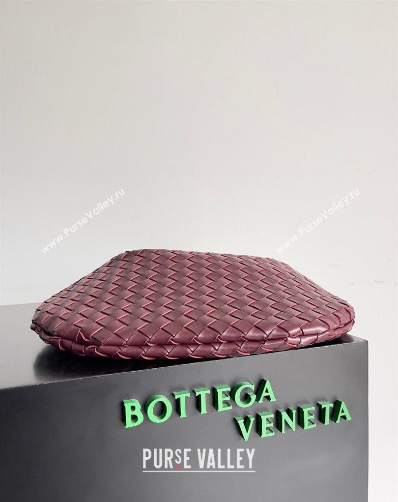 Bottega Veneta Large Sardine Bag with Strap in Intrecciato Leather Burgundy 2026 754988 (YX-260402031)