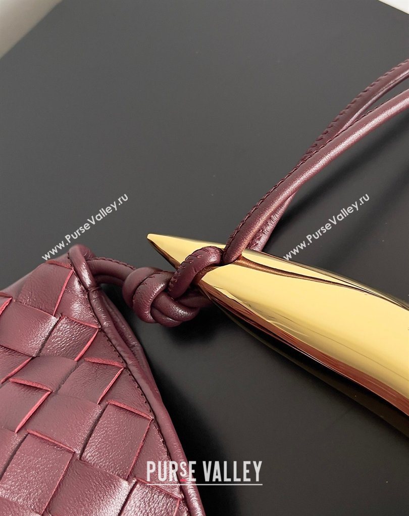Bottega Veneta Large Sardine Bag with Strap in Intrecciato Leather Burgundy 2026 754988 (YX-260402031)
