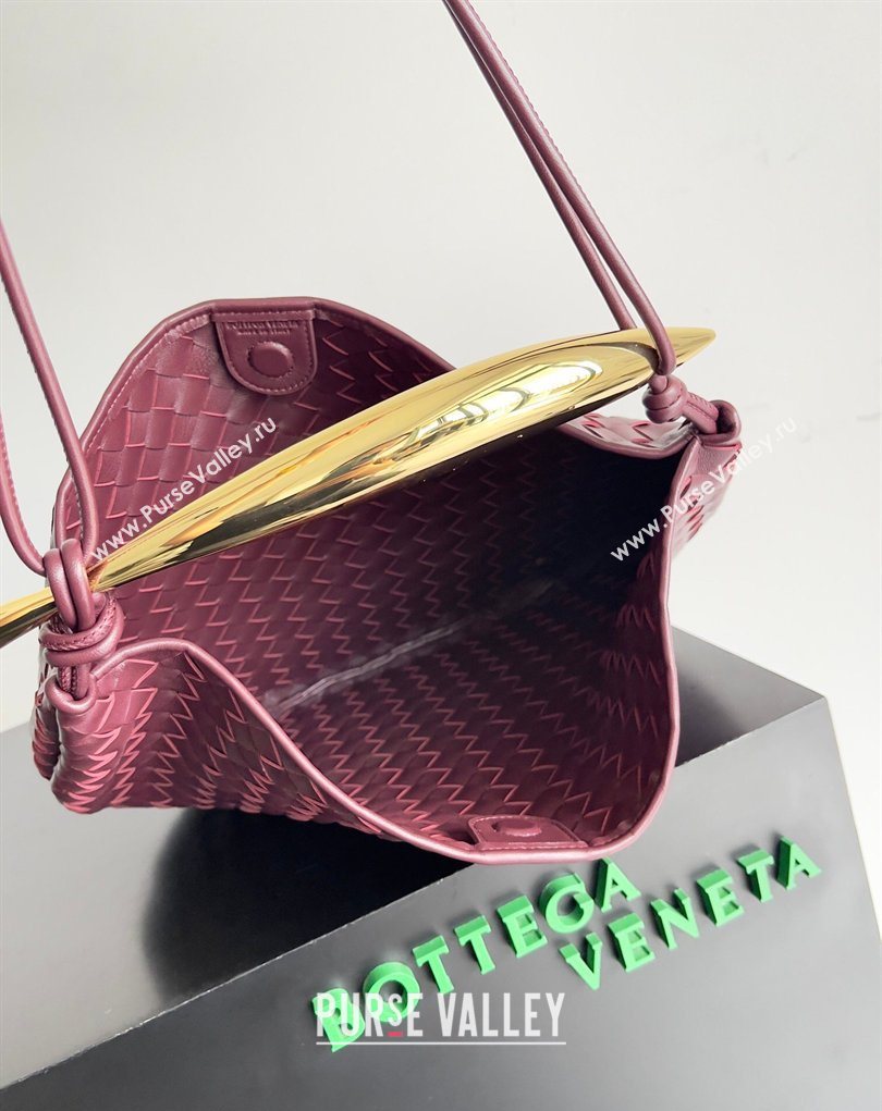 Bottega Veneta Large Sardine Bag with Strap in Intrecciato Leather Burgundy 2026 754988 (YX-260402031)