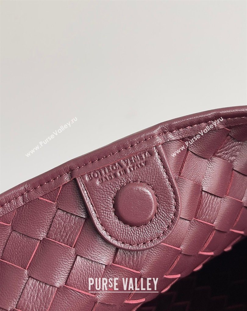 Bottega Veneta Large Sardine Bag with Strap in Intrecciato Leather Burgundy 2026 754988 (YX-260402031)