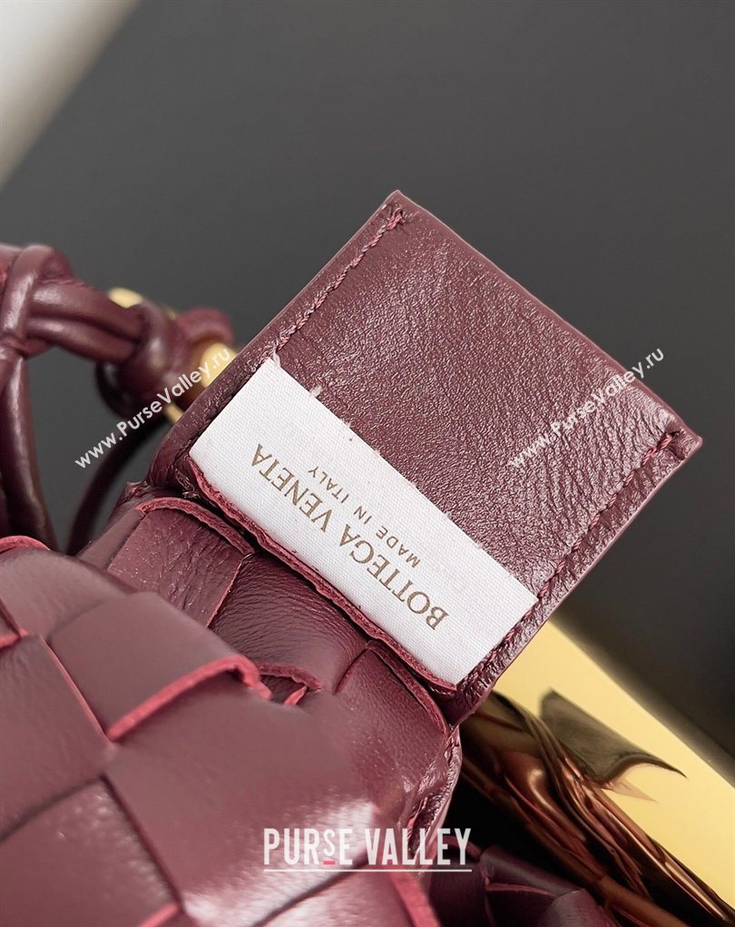 Bottega Veneta Large Sardine Bag with Strap in Intrecciato Leather Burgundy 2026 754988 (YX-260402031)