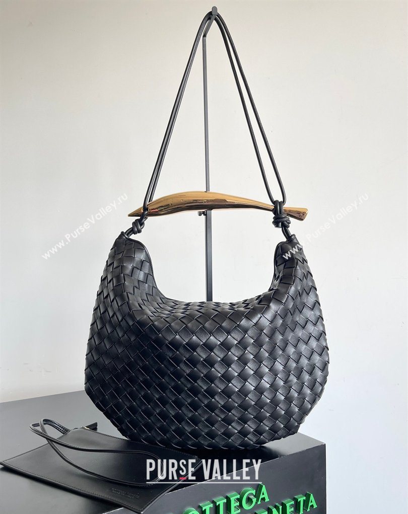 Bottega Veneta Large Sardine Bag with Strap in Intrecciato Leather Black 2026 754988 (YX-260402032)