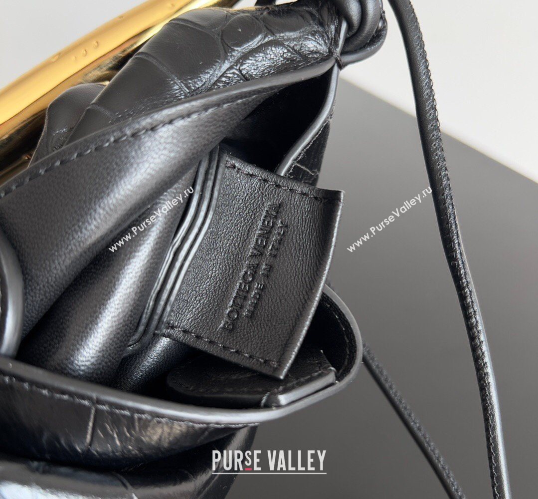 Bottega Veneta Mini Sardine Bag in Crocodile Embossed Leather Black 2026 744267 (YX-260402003)
