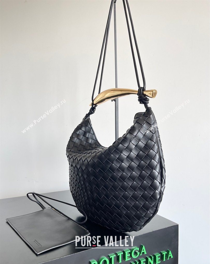 Bottega Veneta Large Sardine Bag with Strap in Intrecciato Leather Black 2026 754988 (YX-260402032)