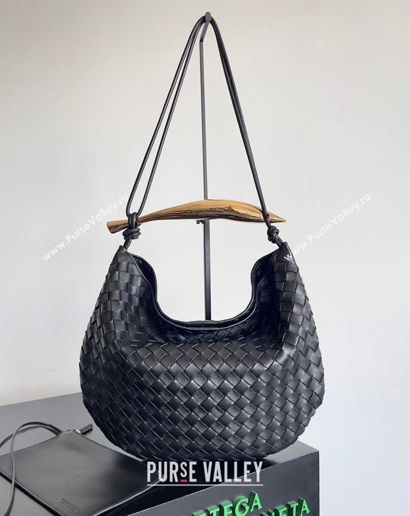 Bottega Veneta Large Sardine Bag with Strap in Intrecciato Leather Black 2026 754988 (YX-260402032)