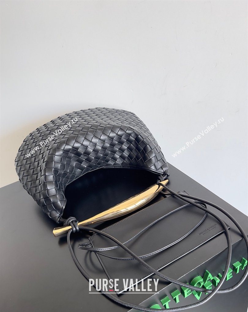 Bottega Veneta Large Sardine Bag with Strap in Intrecciato Leather Black 2026 754988 (YX-260402032)
