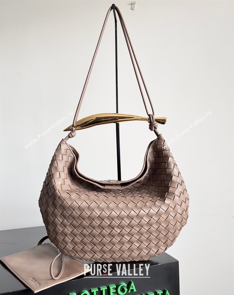 Bottega Veneta Large Sardine Bag with Strap in Intrecciato Leather Light Khaki 2026 754988 (YX-260402033)