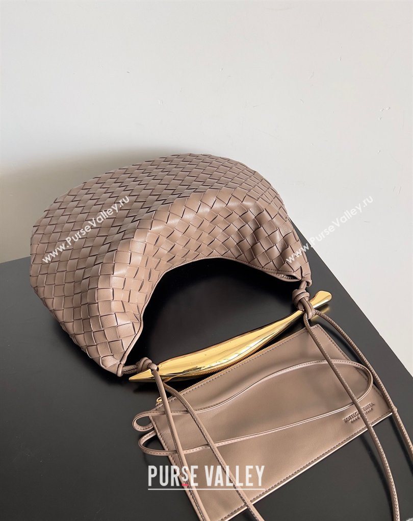 Bottega Veneta Large Sardine Bag with Strap in Intrecciato Leather Light Khaki 2026 754988 (YX-260402033)