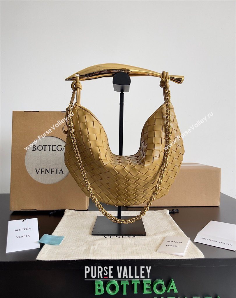 Bottega Veneta Sardine Bag with Chain in Intrecciato Leather 776768 Dark Nut 2026 (YX-260402034)