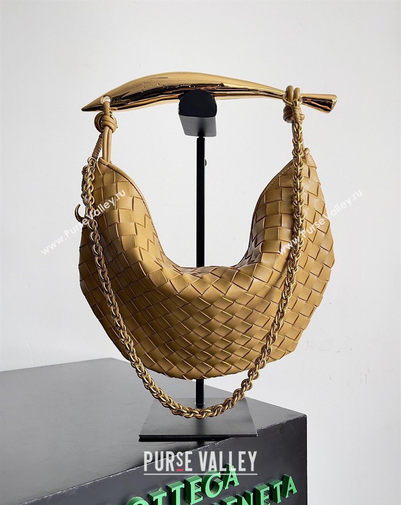 Bottega Veneta Sardine Bag with Chain in Intrecciato Leather 776768 Dark Nut 2026 (YX-260402034)